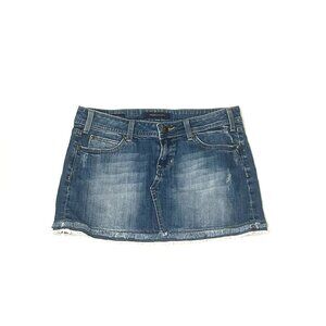 vigoss studio denim mini skirt w/ distressing and pockets